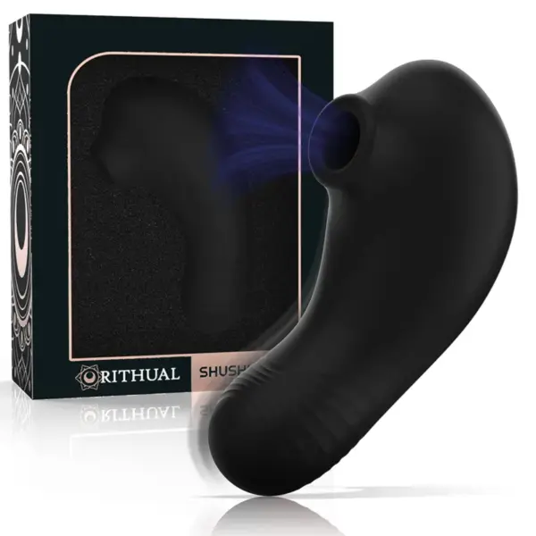 RITHUAL - SHUSHU PRO POCKET CLITORIS STIMULATOR 2 KRACHTIGE MOTOREN ZWART