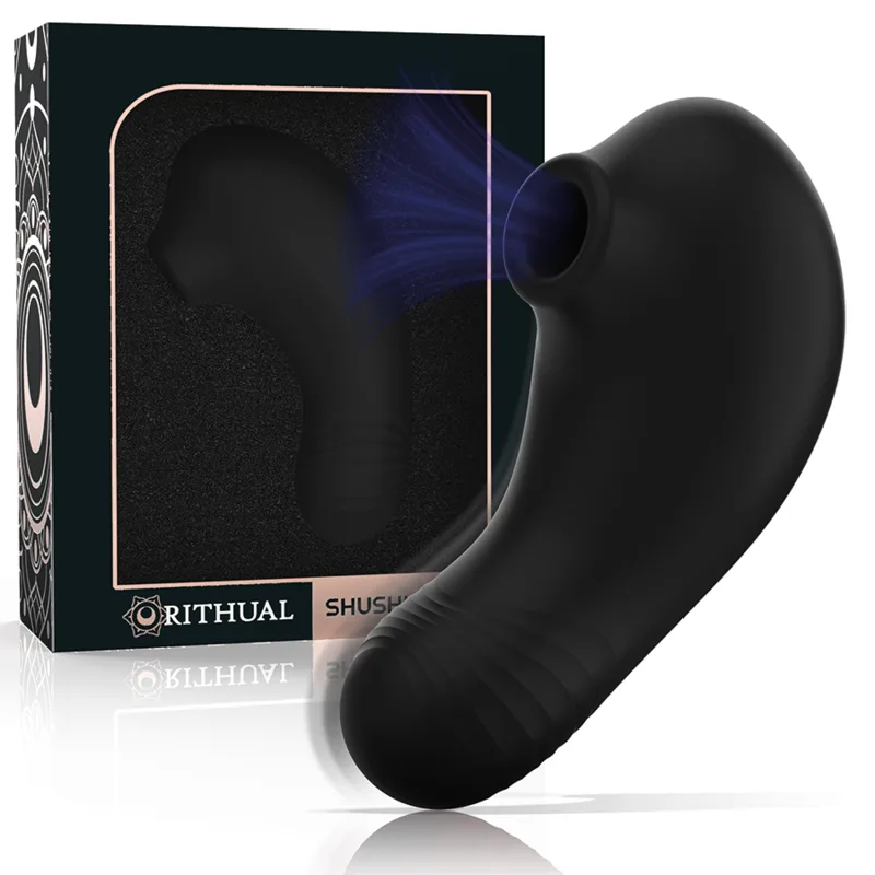 RITHUAL - SHUSHU PRO POCKET CLITORIS STIMULATOR 2 KRACHTIGE MOTOREN ZWART