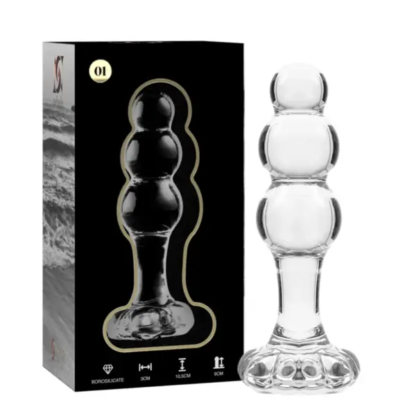 NEBULA SERIES BY IBIZA - MODEL 1 PLUG TRANSPARANT BOROSILICAATGLAS 10,5 CM -OF- 3 CM