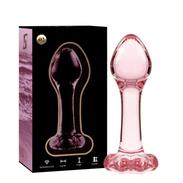 NEBULA SERIES BY IBIZA - MODEL 2 PLUG ROZE BOROSILICATE GLAS 11 CM -OF- 3,5 CM