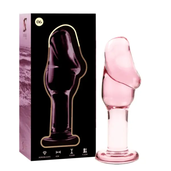 NEBULA SERIES BY IBIZA - MODEL 6 PLUG ROZE BOROSILICATE GLAS 12,5 CM -OF- 4 CM
