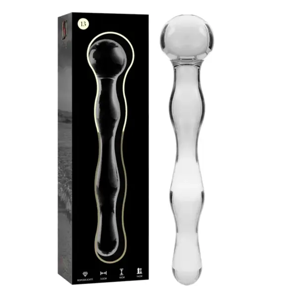 NEBULA SERIES BY IBIZA - MODEL 13 TRANSPARANTE BOROSILICATE GLAS DILDO 18 CM -OF- 3,5 CM