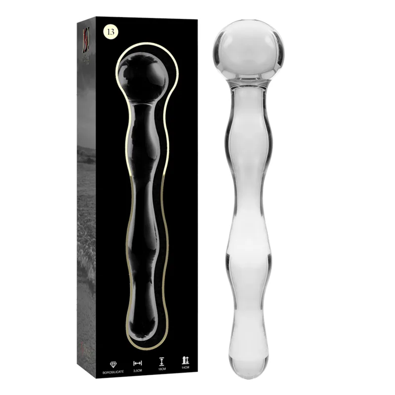 NEBULA SERIES BY IBIZA - MODEL 13 TRANSPARANTE BOROSILICATE GLAS DILDO 18 CM -OF- 3,5 CM