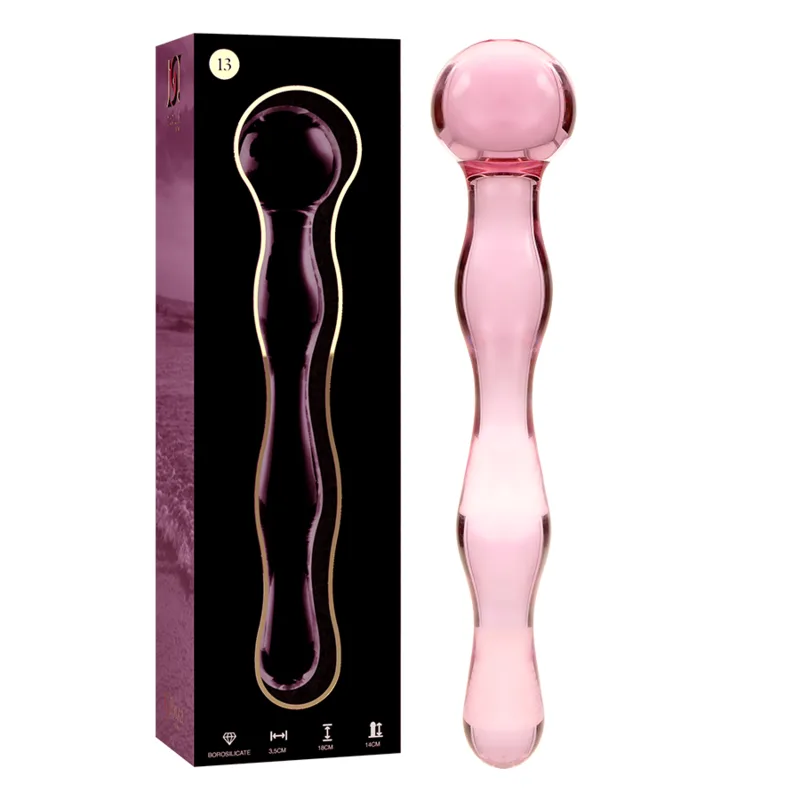 NEBULA SERIES BY IBIZA - MODEL 13 ROZE BOROSILICATE GLAS DILDO 18 CM -OF- 3,5 CM