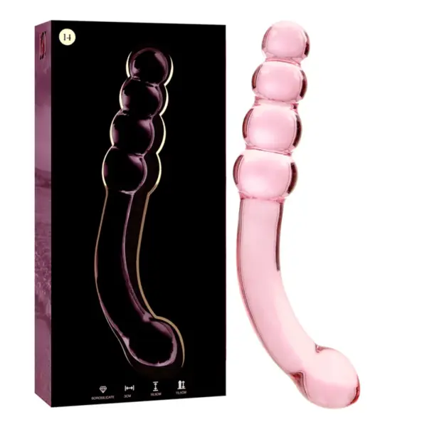 NEBULA SERIES BY IBIZA - MODEL 14 ROZE BOROSILICATE GLAS DILDO 18,5 CM -OF- 3 CM