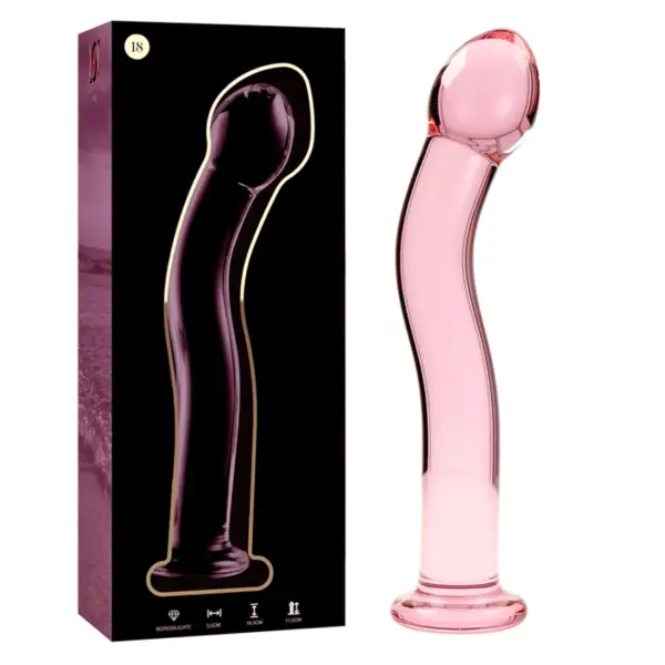 NEBULA SERIES BY IBIZA - MODEL 18 ROZE BOROSILICATE GLAS DILDO 18,5 CM -OF- 3,5 CM