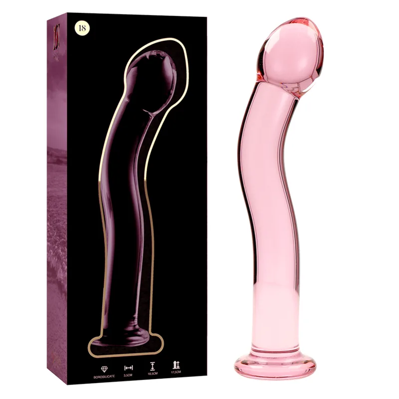 NEBULA SERIES BY IBIZA - MODEL 18 ROZE BOROSILICATE GLAS DILDO 18,5 CM -OF- 3,5 CM
