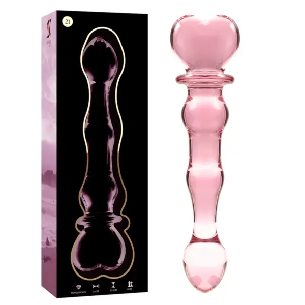 NEBULA SERIES BY IBIZA - MODEL 21 ROZE BOROSILICATE GLAS DILDO 20,5 CM -OF- 3,5 CM