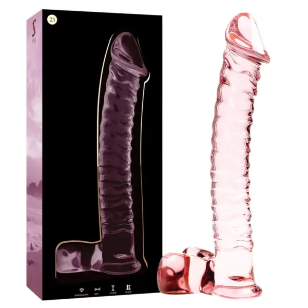 NEBULA SERIES BY IBIZA - MODEL 23 ROZE BOROSILICATE GLAS DILDO 21,5 CM -OF- 4 CM