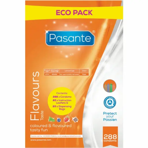 PASANTE - ECO CONDOOM PACK SMAKEN ZAK 288 STUKS