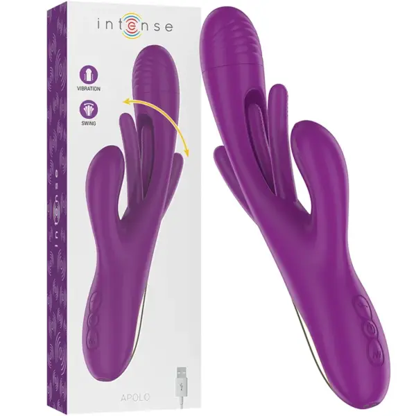 INTENSE - APOLO OPLAADBARE MULTIFUNCTIONELE VIBRATOR 7 TRILLINGEN MET OSCILLERENDE TONG PAARS