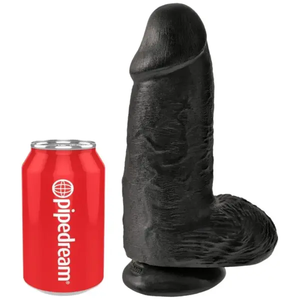 KING COCK - REALISTISCHE MOLLIGE PENIS 23 CM ZWART