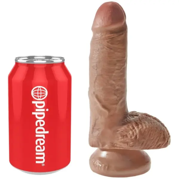 KING COCK - REALISTISCHE PENIS MET TESTIKELS 13,2 CM KARAMEL