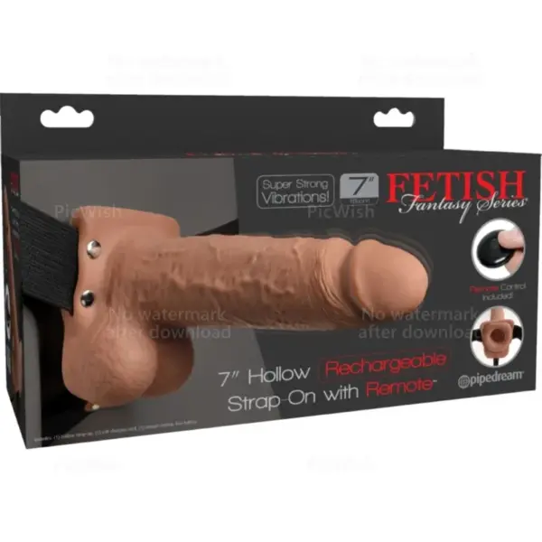FETISH FANTASY SERIE - VERSTELBARE REALISTISCHE PENIS HARNAS MET OPLAADBARE TESTIKELEN EN VIBRATOR 17,8 CM