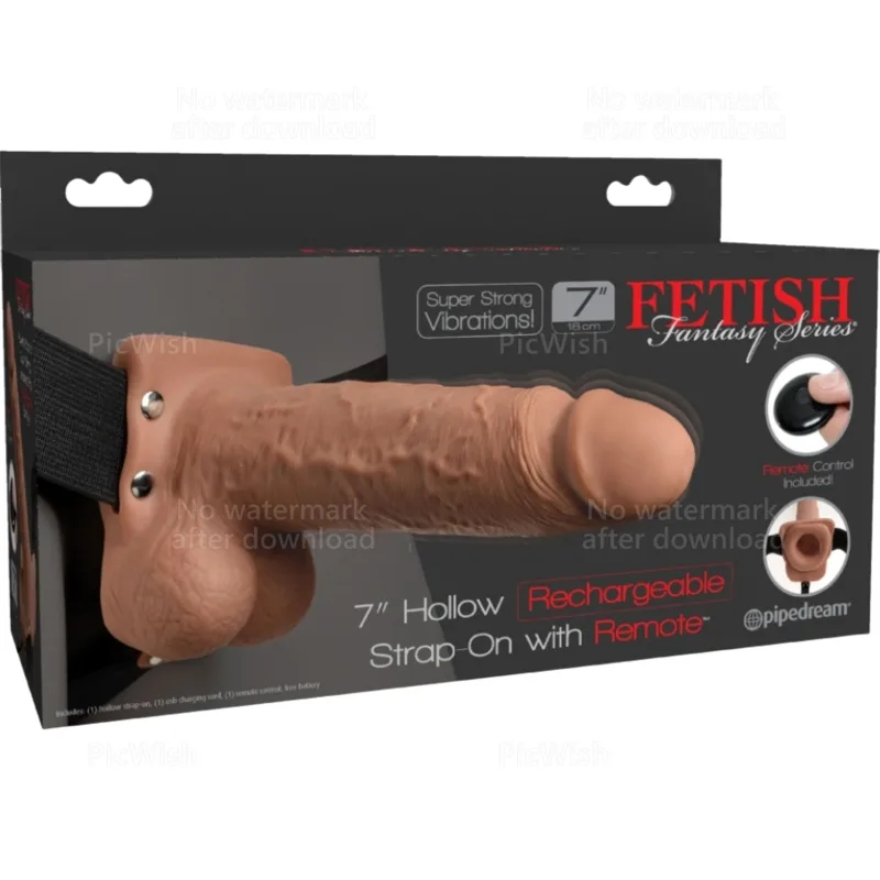 FETISH FANTASY SERIE - VERSTELBARE REALISTISCHE PENIS HARNAS MET OPLAADBARE TESTIKELEN EN VIBRATOR 17,8 CM