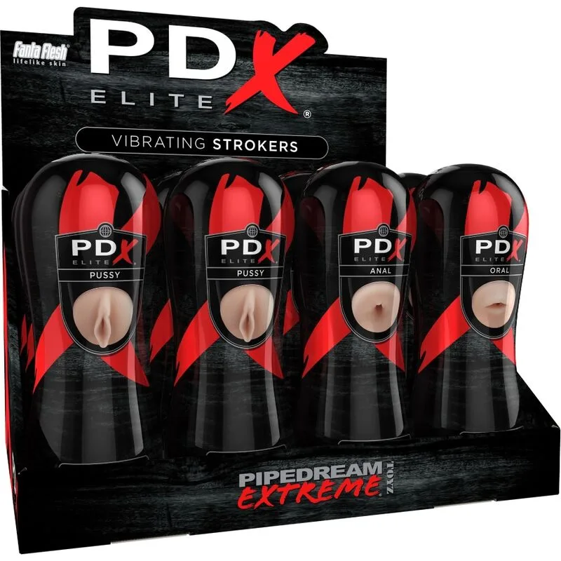 PDX ELITE - 12 UNIT STROKER MASTURBATOR SET: 6X VAGINA, 3X ANUS, 3X MOND