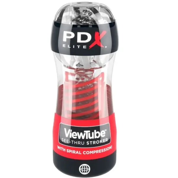 PDX ELITE - VIEWTUBE 2 SPIRAALCOMPRESSIE TRANSPARANTE STROKER MASTURBATOR