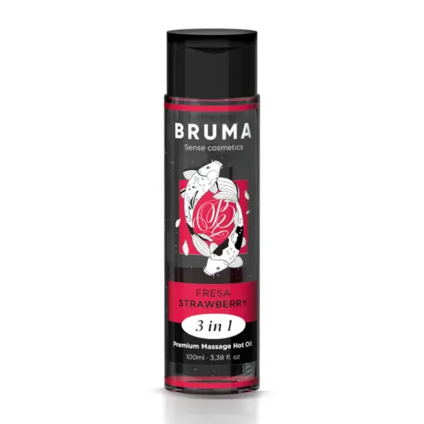 BRUMA - PREMIUM MASSAGE OLIE WARMTE EFFECT AARDBEIENSMAAK 3 IN 1 - 100 ML