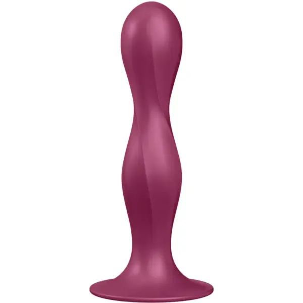 SATISFYER - DOUBLE BALL-R SILICONEN DILDO GRANAAT