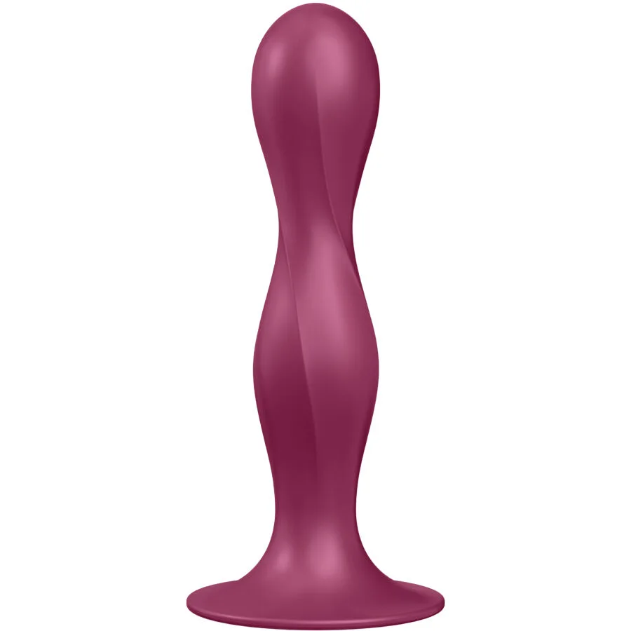 SATISFYER - DOUBLE BALL-R SILICONEN DILDO GRANAAT