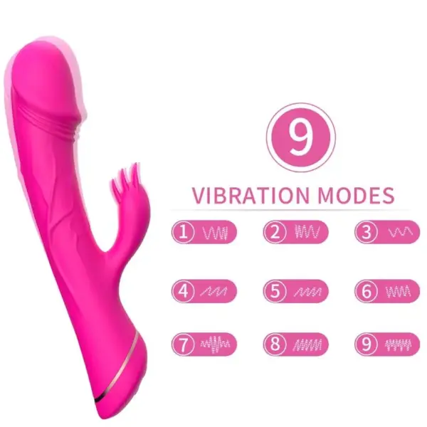 ARMONY - FUCHSIA SILICONE KONIJN VIBRERENDE DILDO
