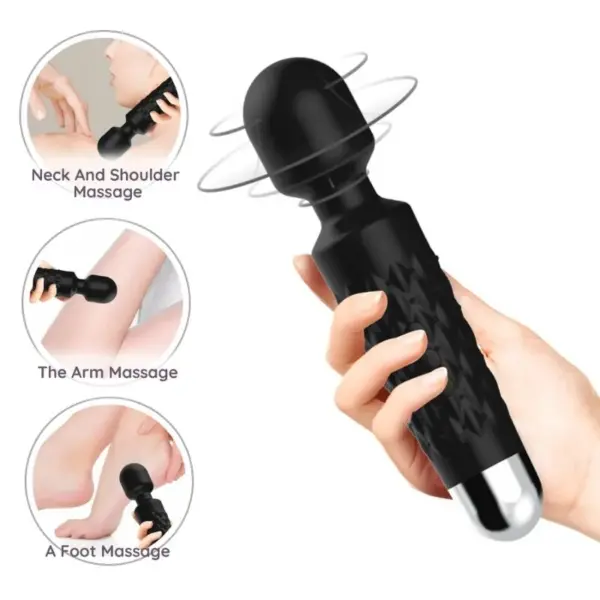 ARMONY - POSTMAN FLEXIBELE HOOFDMASSAGER & VIBRATOR ZWART
