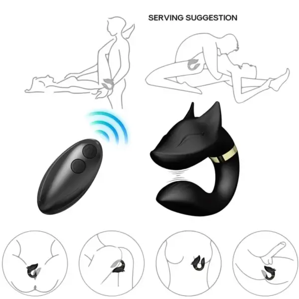 ARMONY - FOX VIBRATOR VOOR STELLEN AFSTANDSBEDIENING ZWART