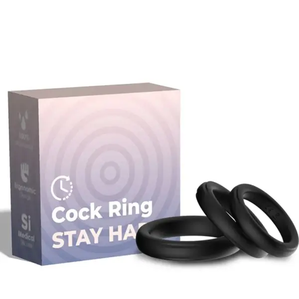 ARMONY - DRIEVOUDIGE ZWARTE SILICONEN RING