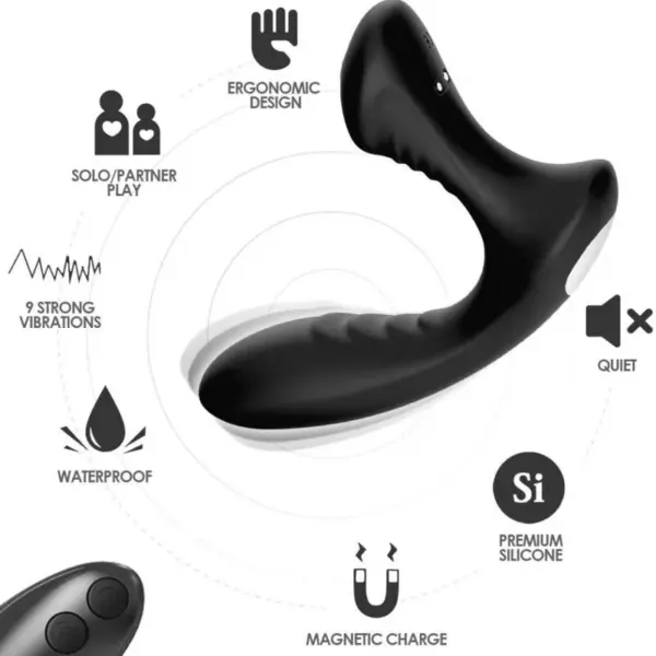ARMONY - STORM ANAL PROSTAAT VIBRATOR & AFSTANDSBEDIENING PLUG ZWART