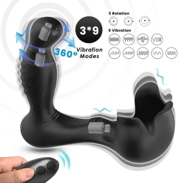 ARMONY - SURROUND ANALE VIBRATOR & TESTIKELSTIMULATOR AFSTANDSBEDIENING ZWART