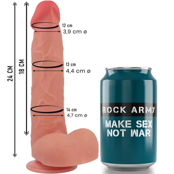 ROCKARMY - RAPTOR 24 CM -OF- 4,4 CM VLOEIBARE SILICONEN MET DUBBELE DICHTHEID
