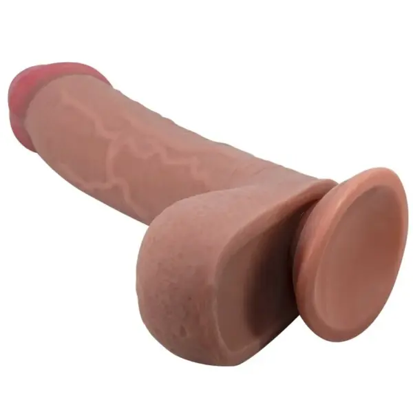 PRETTY LOVE - SLIDING SKIN SERIE REALISTISCHE DILDO MET ZUIGNAP SLIDING SKIN MULATO 23,4 CM
