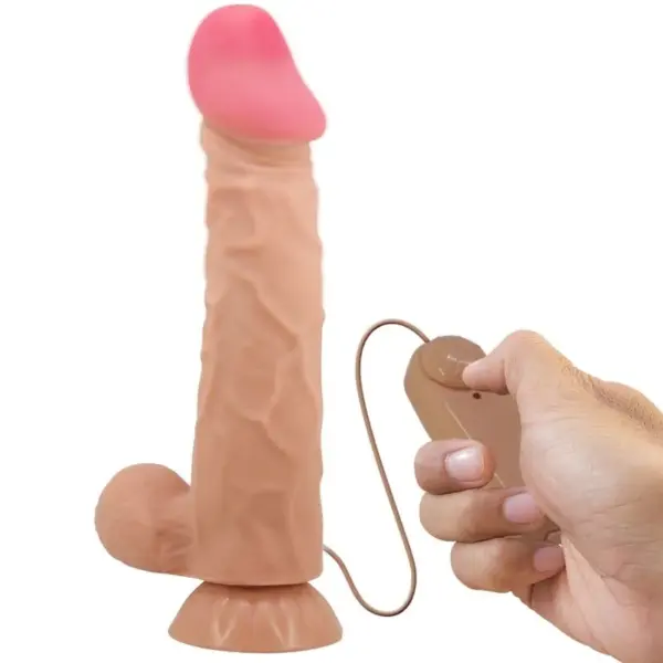 PRETTY LOVE - SLIDING SKIN SERIE REALISTISCHE DILDO MET ZUIGNAP SLIDING SKIN AFSTANDSBEDIENING NATUURLIJK 24 CM