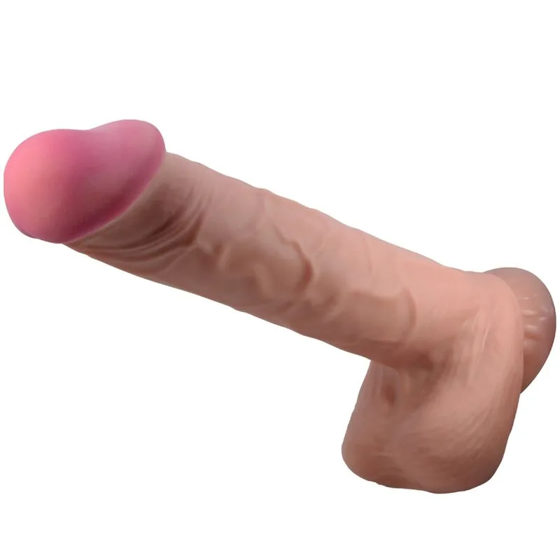 PRETTY LOVE - SLIDING SKIN SERIE REALISTISCHE DILDO MET ZUIGNAP SLIDING SKIN BRUIN 26 CM