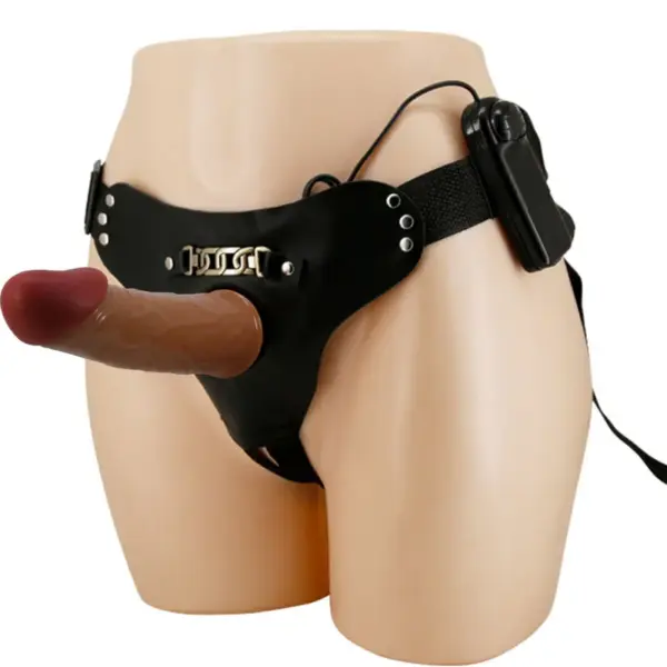 PRETTY LOVE - STARKS HARNESS BRIEFS MULTI-SPEED VIBRATIE DILDO 17,5 CM MULATO