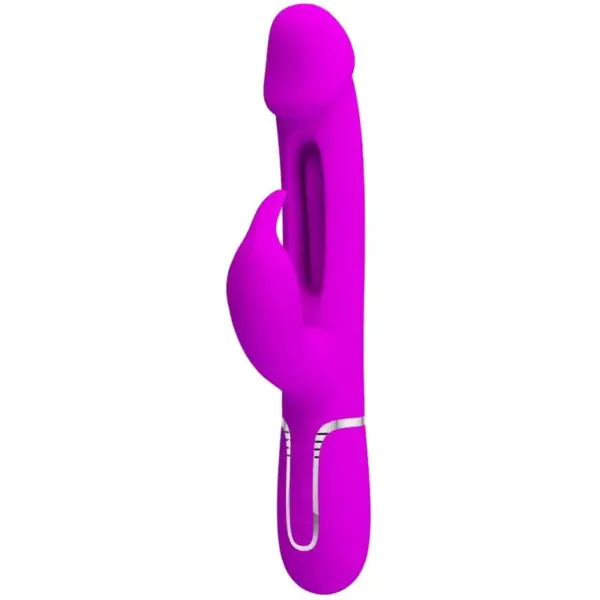 PRETTY LOVE - KAMPAS 3 IN 1 MULTIFUNCTIONELE KONIJNENVIBRATOR MET FUCHSIA TONG