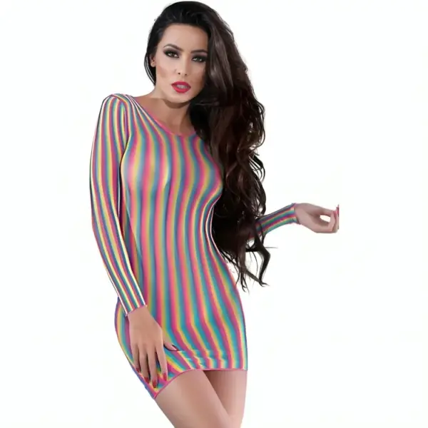 CHILIROSE - CR 4334 VEELKLEURIGE JURK S/M