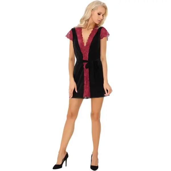 LIVCO CORSETTI FASHION - KUMIKO LC 90428 ROBE + ZWARTE PANTY S/M