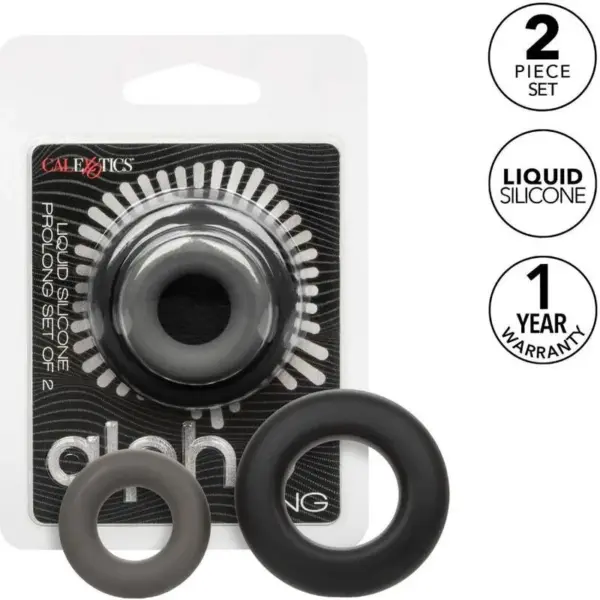 CALEXOTICS - ALPHA SET VAN 2 VERLENGDE GRIJZE RINGEN