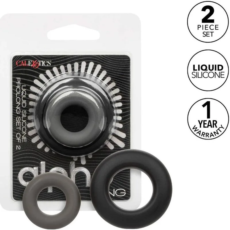 CALEXOTICS - ALPHA SET VAN 2 VERLENGDE GRIJZE RINGEN