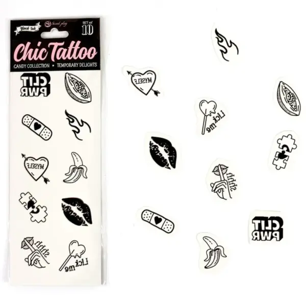 SECRET PLAY - SET VAN 10 CANDY COLLECTION TIJDELIJKE TATTOOS