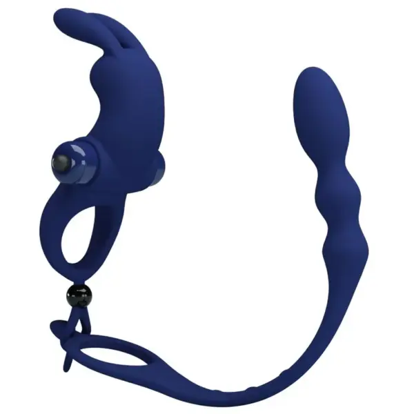 PRETTY LOVE - AYAD RABBIT VIBRERENDE RING MET BLAUWE PLUG