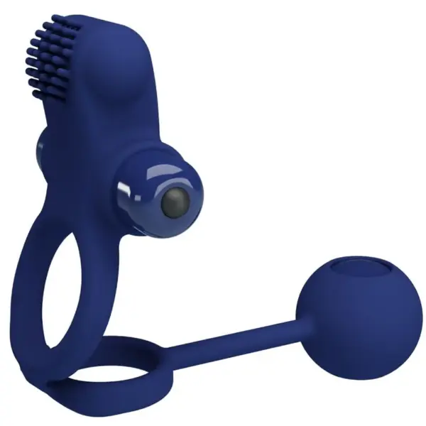 PRETTY LOVE - REMINGTON DUBBELE VIBRERENDE RING MET BLAUWE PLUG
