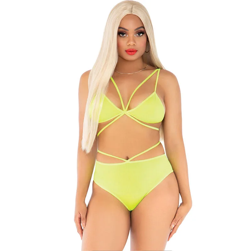 LEG AVENUE - GELE BANDJES TOP & SLIPJE