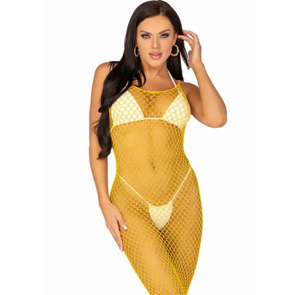 LEG AVENUE - GELE LANGE NETJURK ONE SIZE