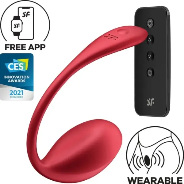 SATISFYER - GLANZENDE BLOEMEN G-SPOT STIMULATOR AFSTANDSBEDIENING ROOD GRATIS APP
