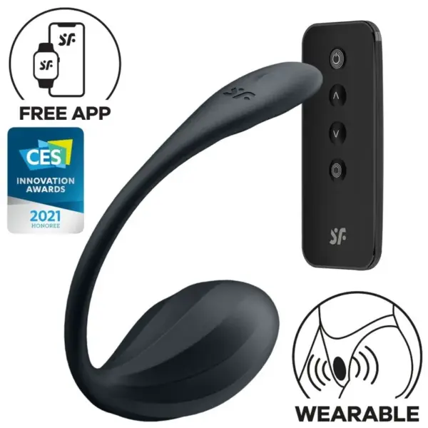 SATISFYER - GERIBBELDE BLOEMBLAADJE G-SPOT STIMULATOR AFSTANDSBEDIENING ZWART GRATIS APP