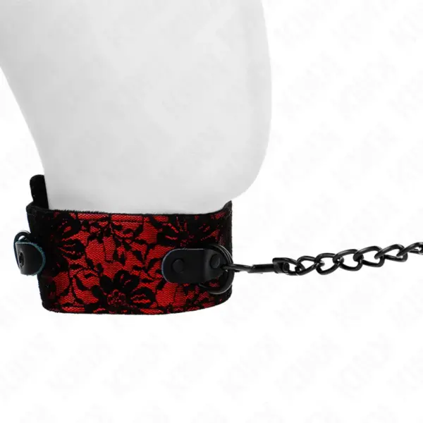 KINK - 105 CM KANTEN RIEM KRAAG MET ECHT LEDEREN RIEM 44 X 5,5 CM