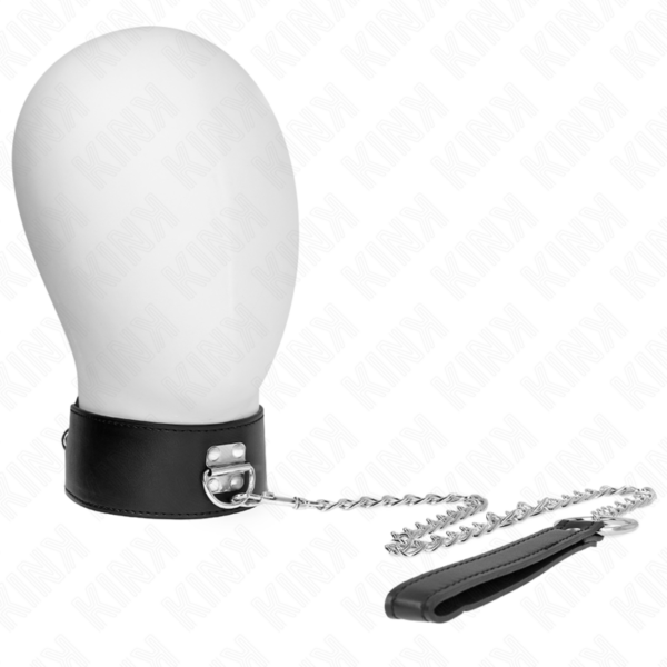 KINK - ZWART 65 CM BREEDTE VERSTELBAAR 33,5-41 CM X 5 CM LIJNHALSBAND