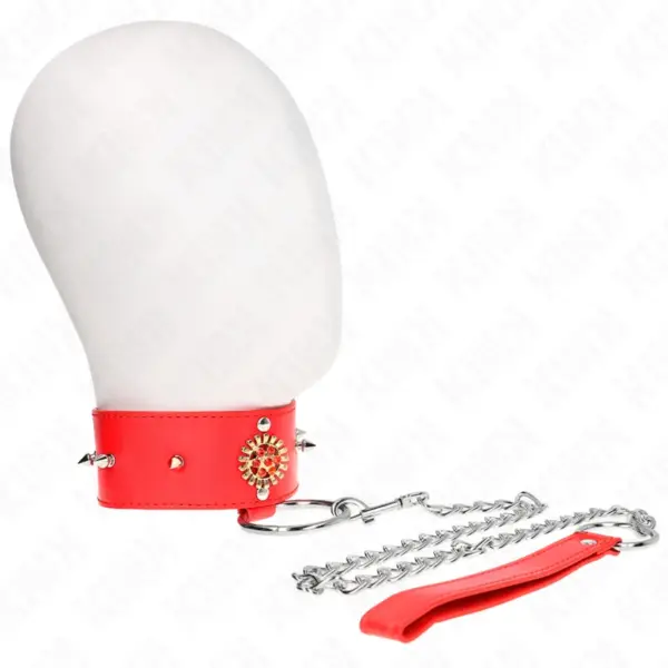 KINK - 65 CM RODE DIAMANT NEKBAND VERSTELBAAR 35-51 CM X 7 CM